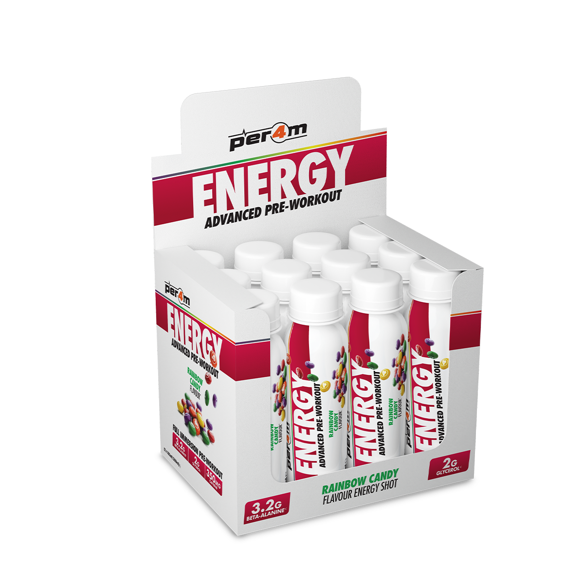 Energy Pre-Workout Shots Rainbow Candy