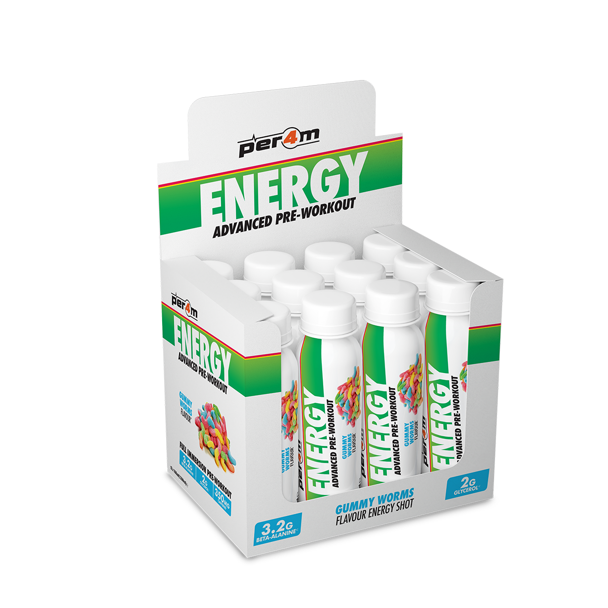 Energy Pre-Workout Shots Gummy Worms